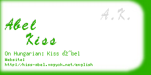abel kiss business card